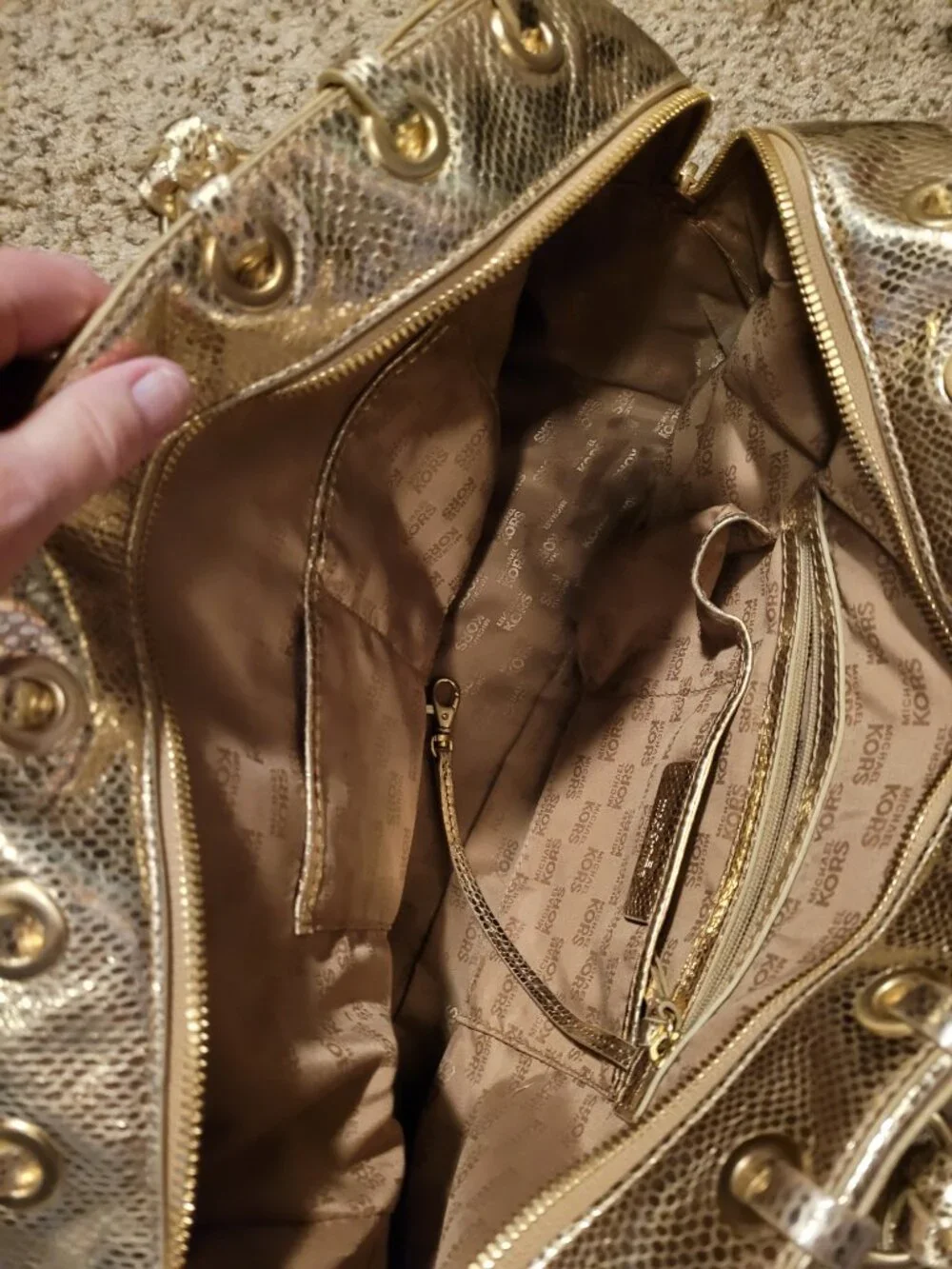 Michael Kors Gold top handle Purse - Picture 7 of 8